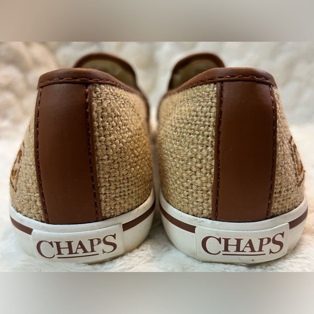 Chaps Jessica Burlap Natural Tan Slip On Loafer women’s size 6.5B - Picture 7 of 9
